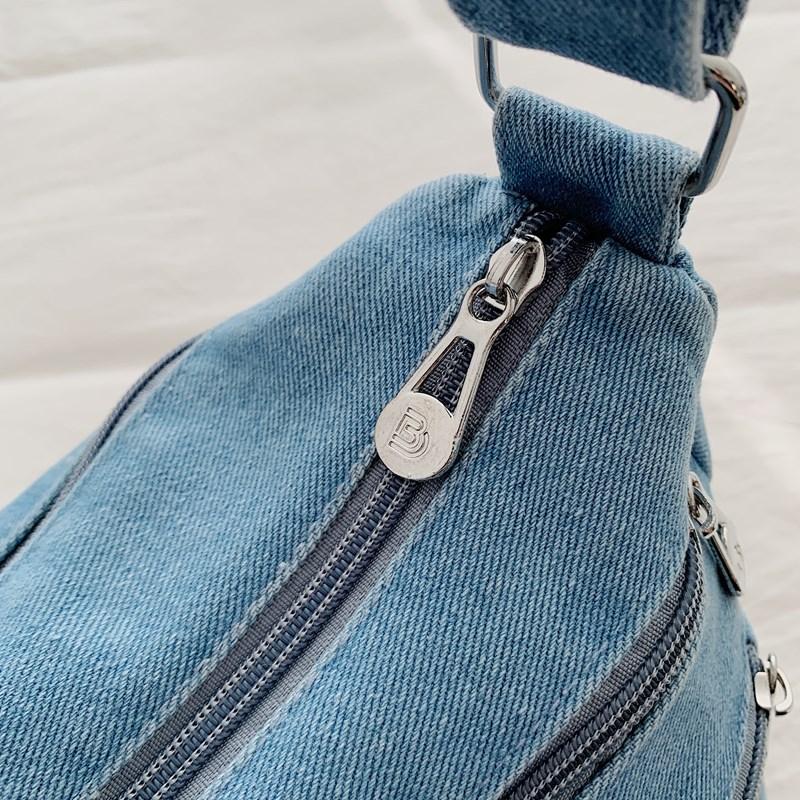 Dámská džínová taška Velkokapacitní crossbody taška Cestovní nákupní taška