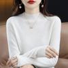 Sweater Spring and Autumn Half-high Collar Loose Long-sleeved Pullover Sweater Women's Knitted Bottoming Shirt