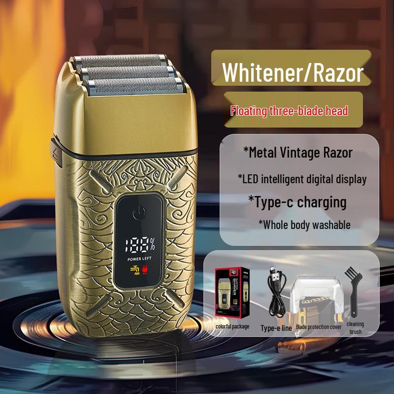 

Мужская электробритва с тремя головками и цифровым дисплеем высокой мощности для густой щетины