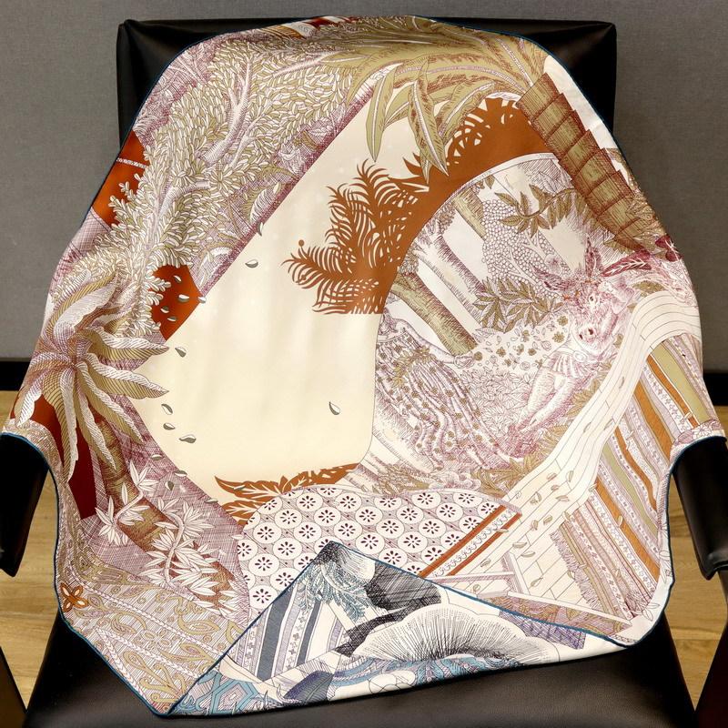 Midsummer Night s Dream Double-Sided Printed Heavyweight Silk Mulberry Silk Scarf 18 Mumi Twill Silk Women s Large Square Scarf Shawl 88*88cm