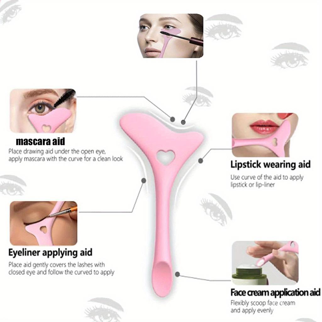 Multi-Combination Silicone Eyeliner Stencil and Cat Eyeliner Card Lash Eyeliner Aid Auxiliary Cream Mask Applicator Reusable Makeup Tool