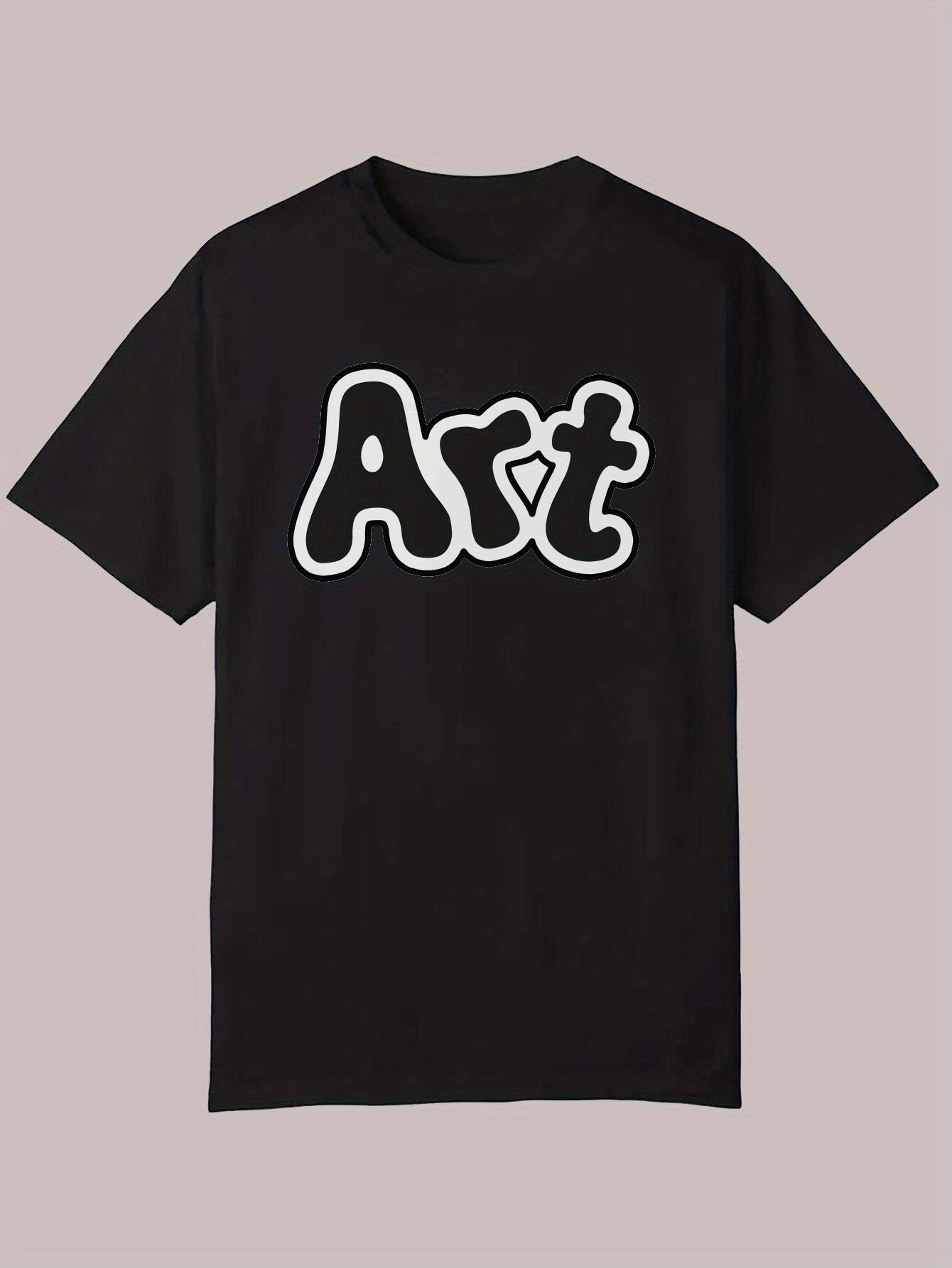 

Casual Art Graphic T-shirt - Black Polyester XXL