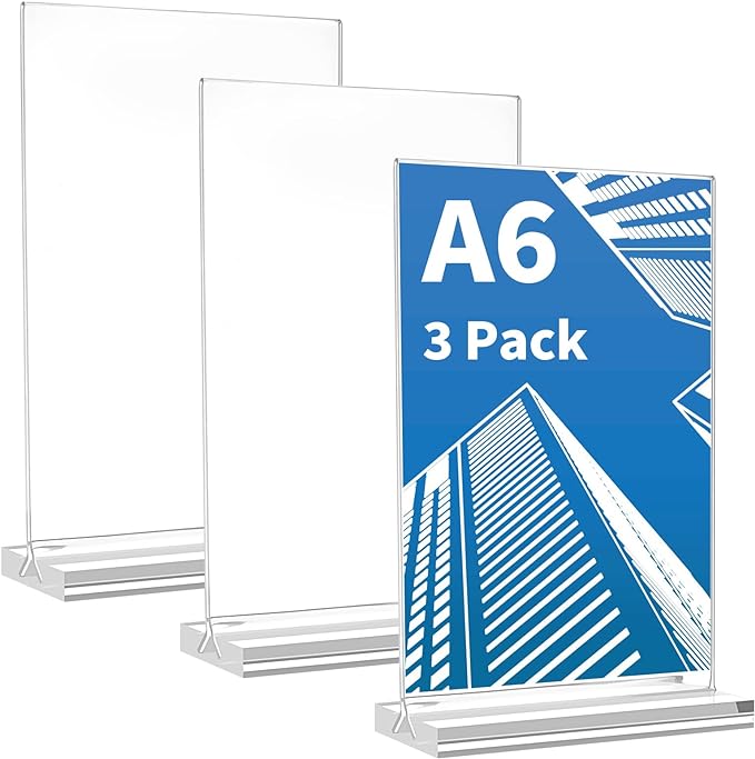 

Table Stand Sign Holder Clear Acrylic Double-sided Display 4x6 Paper Stand Acrylic Sign Holder