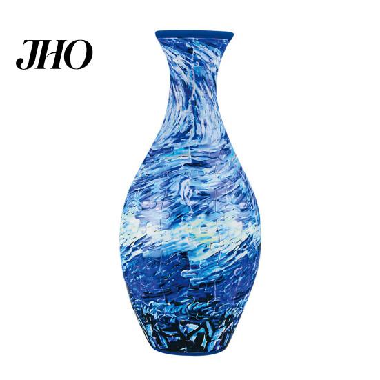 Handgefertigte Puzzle-Vase 3D-Puzzle DIY Blumenburg Meereswelle Boot Druck Florale Pflanzen Halter Behälter Kinder Lern-Bauspielzeug