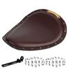 Vintage Style Motorcycle Soft Seat with Bronze Rivet Bracket Spring (brown)
