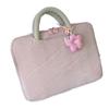 Laptoptasche mit Blumenanhänger Laptophülle Aufgeblasener Griffstil Computer-Handtasche Süße Süße Laptoptaschen für den täglichen Gebrauch