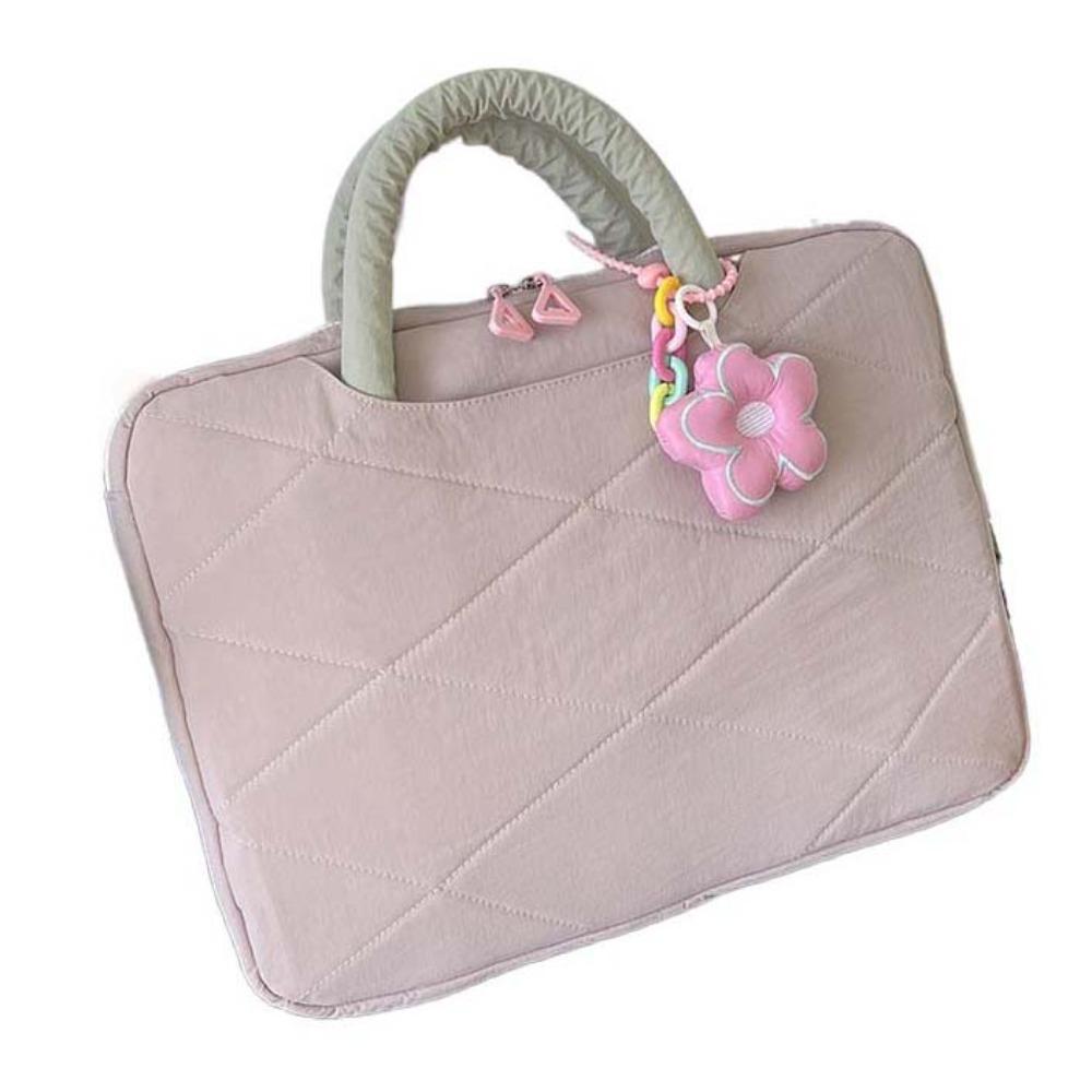 Handle Style Computer Handbag With Flower Pendant Laptop Bags Laptop Case Laptop Sleeve  Office