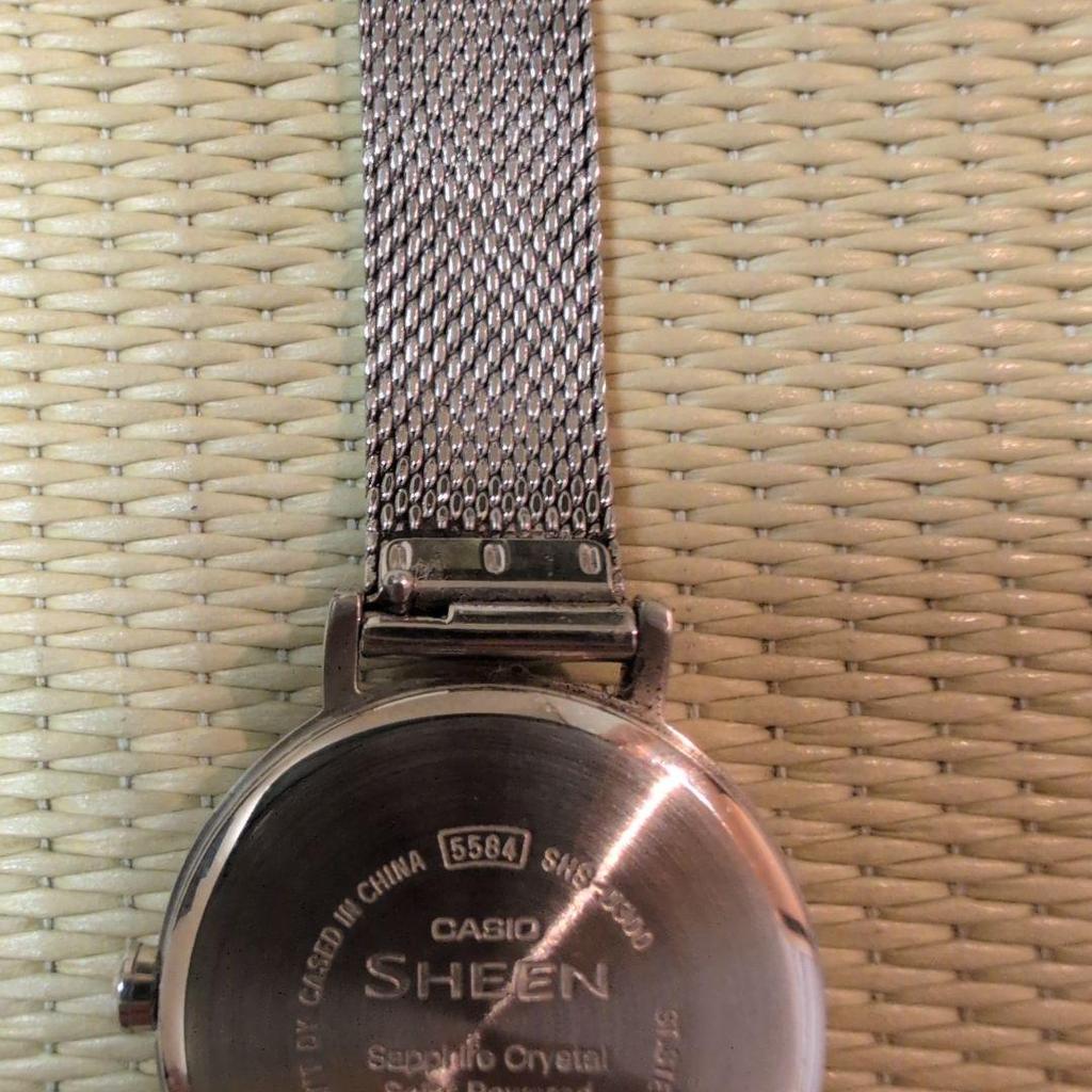 Used CASIO SHEEN Watch Silver Mesh Belt