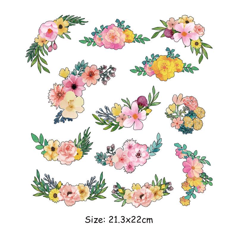 New Full-Page Flower & Butterfly Heat Transfer Sticker