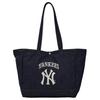New York Yankees 25SS Vintage Letter NY Large Capacity Commuter Cotton Shoulder Tote Bag Laptop Bag Unisex Tote Bag Dark-Blue 3AORV025N-50INS