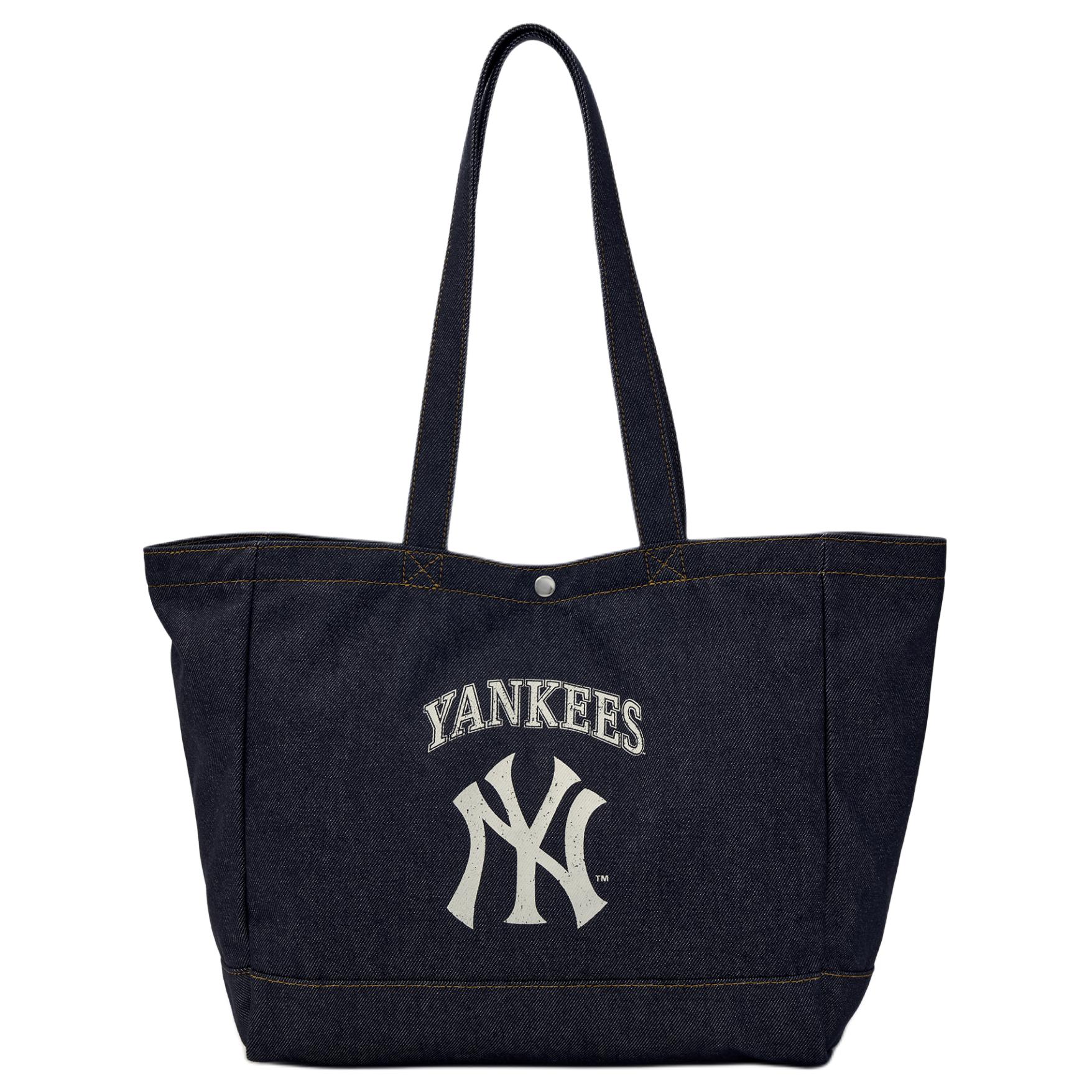 

MLB New York Yankees 25SS Vintage Letter NY Large Capacity Commuter Cotton Shoulder Tote Bag Laptop Bag Unisex tote bag Dark-Blue 3AORV025N-50INS Dark Blue