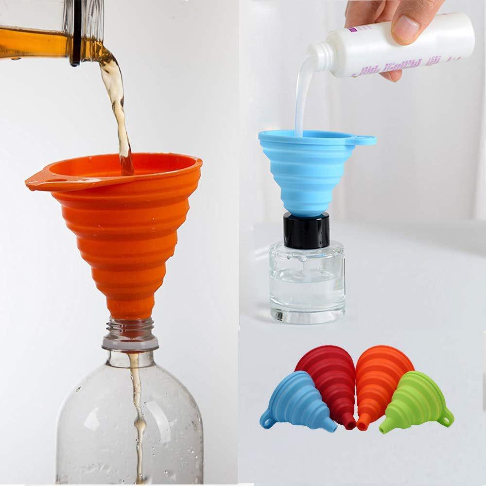 Portable Folding Silicone Funnel for Kitchen Liquid Dispensing