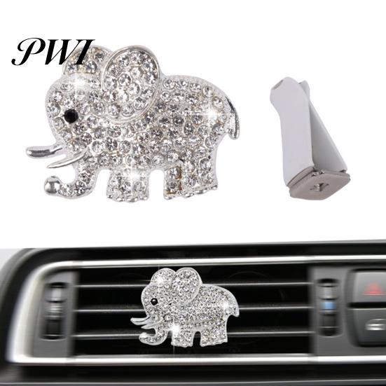 No Glue Required Air Vent Clip Car Freshener Luxury Rhinestone Alloy Elephant Auto Outlet Decoration Aromatherapy Diffuser Interior Accessories