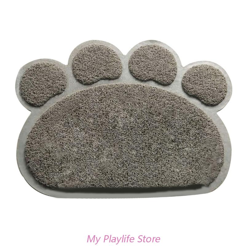 

Коврик для кошачьего туалета с отпечатком лапы, подставка для кормушки, коврик для кошачьей кровати, нескользящие водонепроницаемые коврики, аксессуары для кошек, коврик для ковров серый
