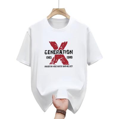 Mens Punk Rock Graphic Tshirt Casual Crew Collar Shortsleeved Tshirt with Bold Generation X Print