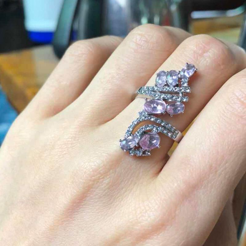E-Commerce Multi-Color Zircon Inlaid Fine Diamond Ring Popular Fashion Jewelry