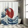 The Great Wave Off Kanagawa Shower Curtain Japanese Style Bathroom Decor Art Print Waterproof Polyester Fabric Bath Curtain