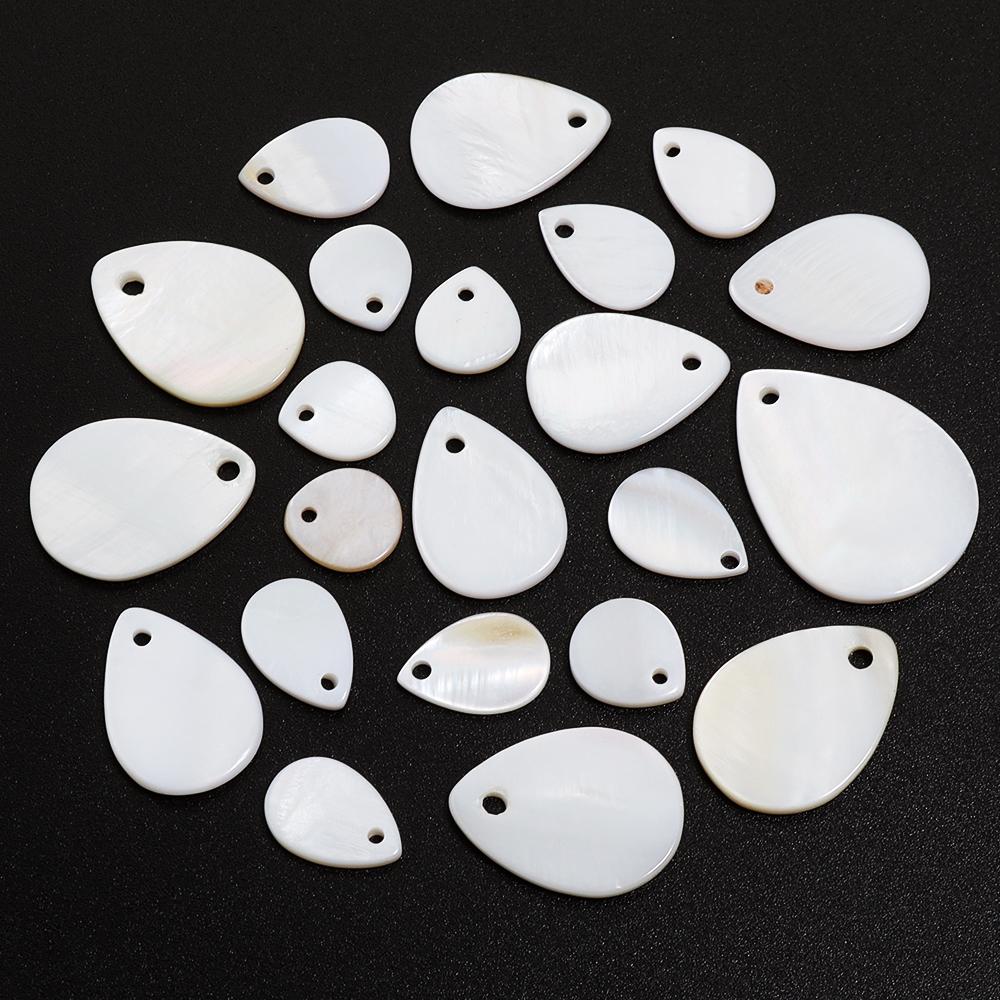 5-30pcs Water Droplet Shape Charm White Shell Charms Mother Of Pearl Beads For Diy Earrings Necklace Jewelry Making Accessories