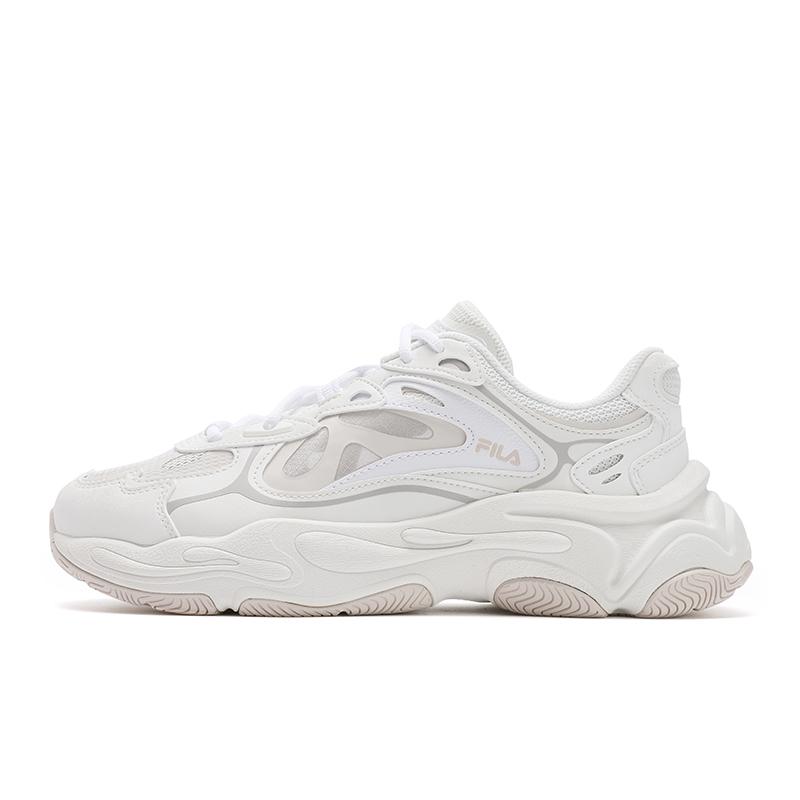 FILA Mars 4 Retro Series Fashion Trendy Comfortable Simple Wear-Resistant Breathable Low-Top Casual Shoes Women sneaker White Gray F12W522101FNB