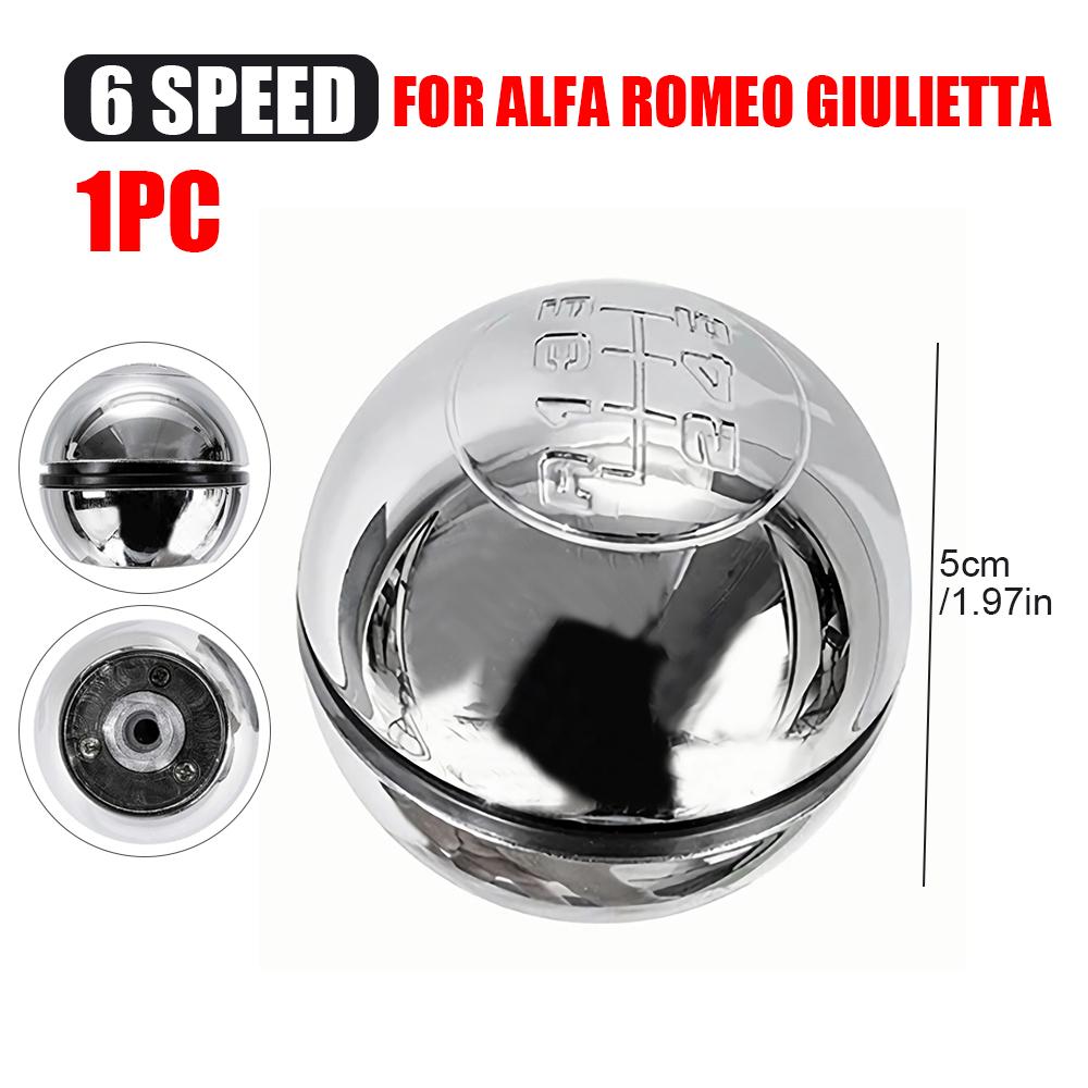 

6 Speed Gear Shift Knob Handball Lever Shifter Cap Cover For Alfa Romeo Plated Gear Head Car Styling Accessories