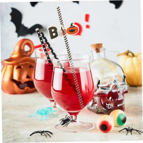 NUOLUX 72-Pack Halloween Decorative Straws, Party Paper Straws with Cute Pumpkin and Witch Hat Designs, Creative Drinking Straws