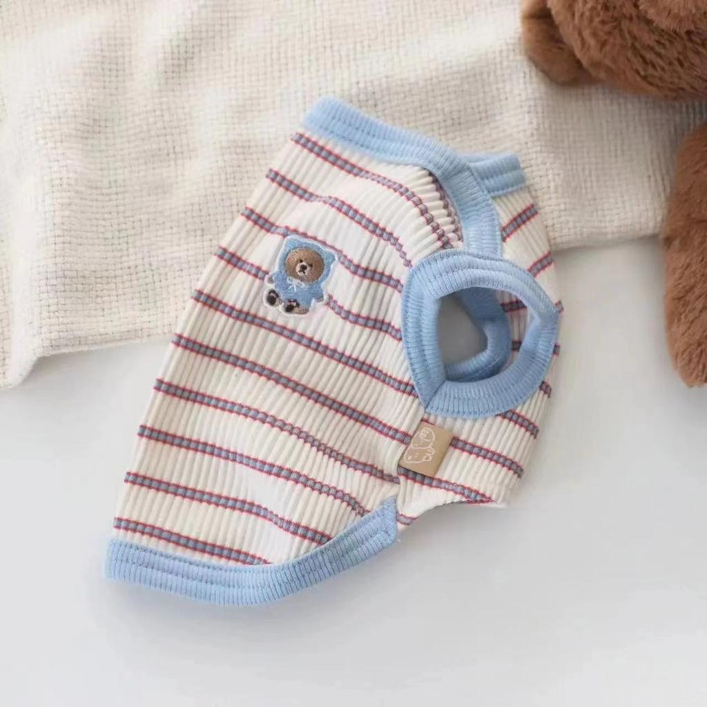 Striped Pet Vest Thin Teddy Bears Pomeranian Yorkshire Small Dog Cats Dogs Clothes Puppy Clothes Dog Cooling Vest