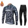 Fleece Cycling Jersey Set Mountain Road Bikes Winter Warm Long Sleeve Unisex Breathable