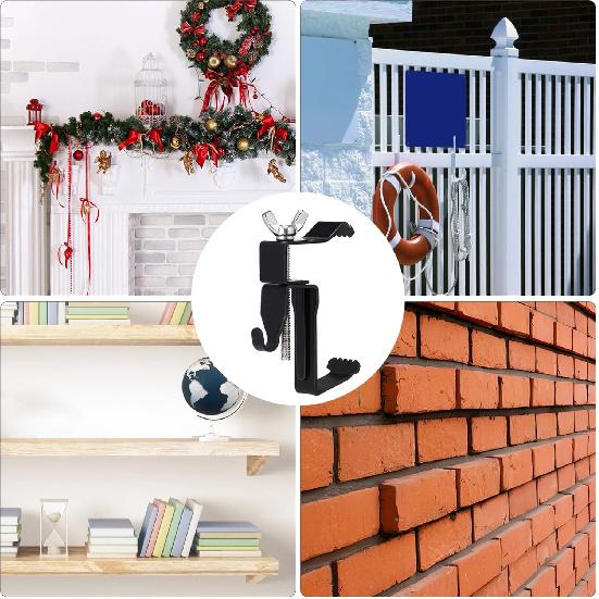Gadpiparty 6pcs Brick Hanger, Brick Wall Clips, Hand Twist Brick Wall Clips, Adjustable Brick Wall Hanging Clips, No Drill Brick Hangers, for Hanging