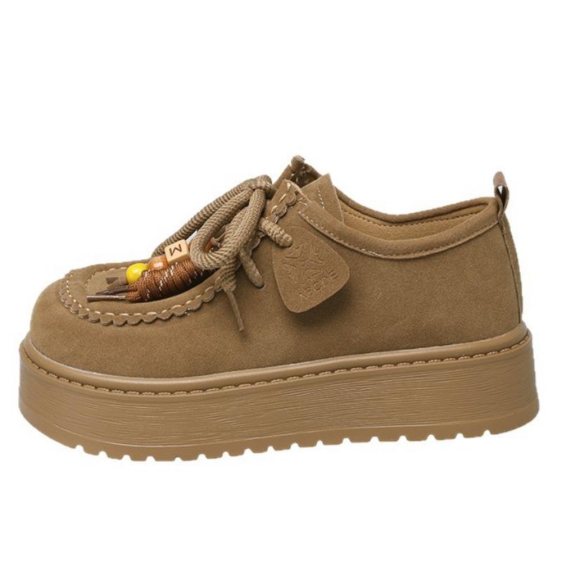All-inclusive women's thick-soled heightening autumn new retro casual single shoes, one-pedal lazy shoes