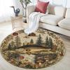 Fish Lake Round Area Rug,Carpet Rug for Living Room Bedroom Sofa Playroom Decor,Non-slip Floor Mat