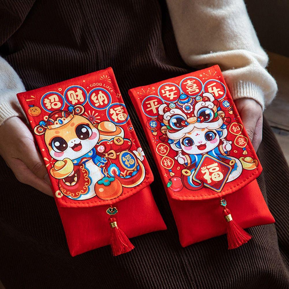 Chinese 2025 Snake Year Red Envelopes Traditional Red Packet Money Packing Bag Celebration Party
