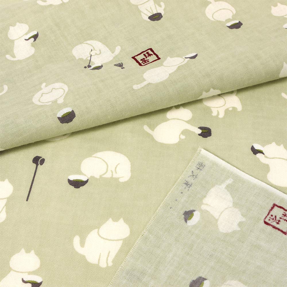 Hamamonyo Tenugui Hand Matcha Cat (Japanese Towel) -