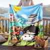 Warm Flannel Blanket Toca Boca World Pattern, Lightweight Comfortable Throw Blanket for Bed Sofa Use