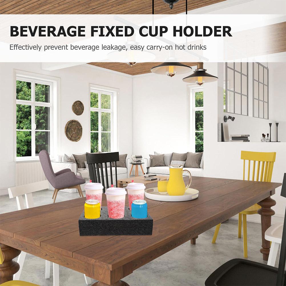 2Pcs Cup Holder Pearl Cotton Coffee Cup Carrier Tray Leak Proof Takeout Beverage Packing Accessory Milk Tea Packing Tray