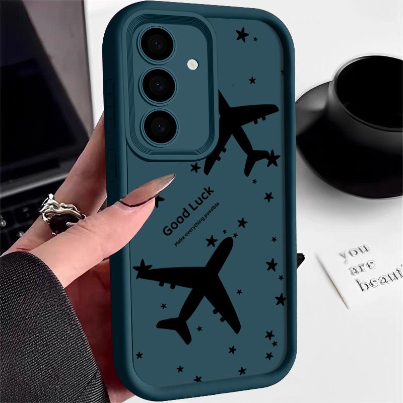 Pentru Samsung S25 Ultra S24 FE S23 S22 A56 A36 A55 A16 A15 A35 Carcase Coajă Imprimeu Avion Silicon Moale Protecție Obiectiv Rezistent la Șocuri TPU Mat Husă Telefon