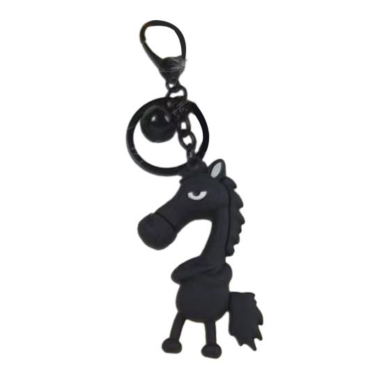 Cool Horse Keychain Cute Cartoon Horse Charm Keychain Metal Keyring with Bell Keychain for Backpacks Handbags