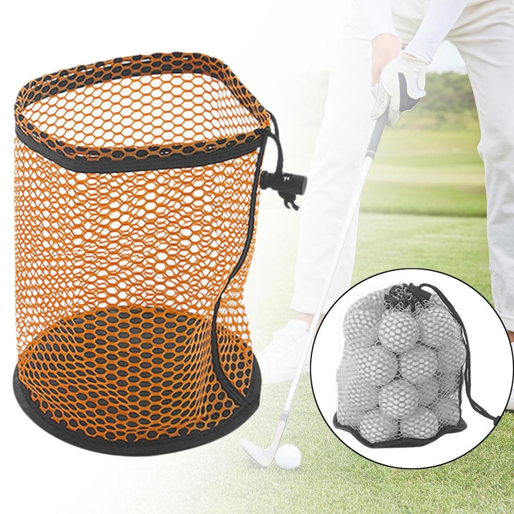 Portable Golf Ball Net Bag Durable Polyester Storage Sack Breathable Mesh Design for Outdoor Travel and Golf Equipment