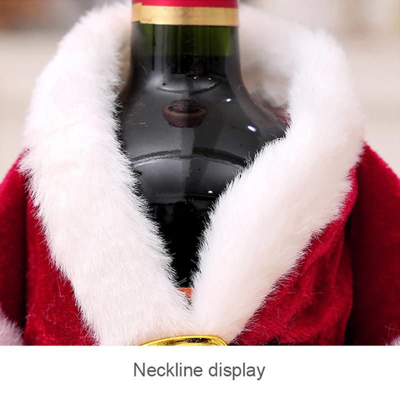 2025 Christmas Wine Bottle Cover Clothing Velvet Board Wine Cabinet Cup Dress Up Xams Christmas Eve New Year Decoration Gift