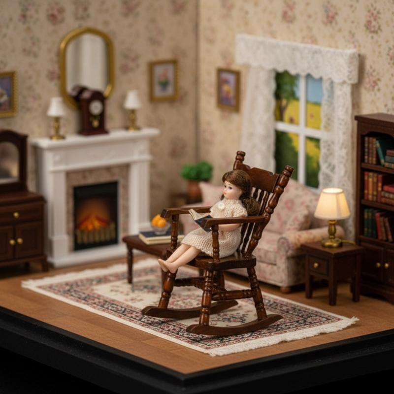 Doll House Rocking Chair Model Realistic Dollhouses Rocking Chair Realistic Play Chair Realistic 1:12 Model Toy