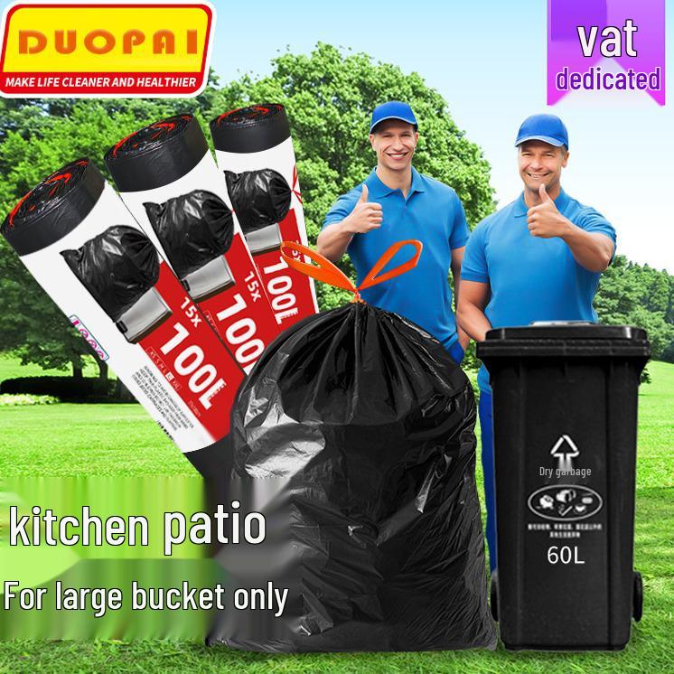 Silné velké pytle na odpadky se stahovací šňůrkou pro komerční a kuchyňské použití