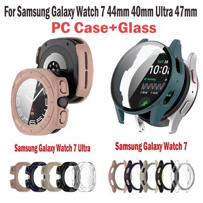 Etui PC + szkło do Samsung Galaxy Watch 7 44mm 40mm Ultra 47mm Akcesoria Etui ochronne z osłoną ekranu