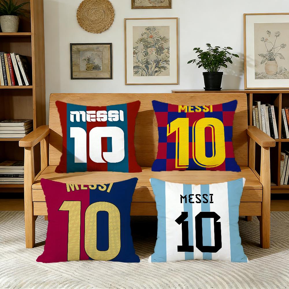 Jessica Chen Unisex L-Lionel-L Cushion Cover For Pillow M-Messi-I Printing Sofa Decoration Home Car Room Coffee Shop Office Nordic Simplicity