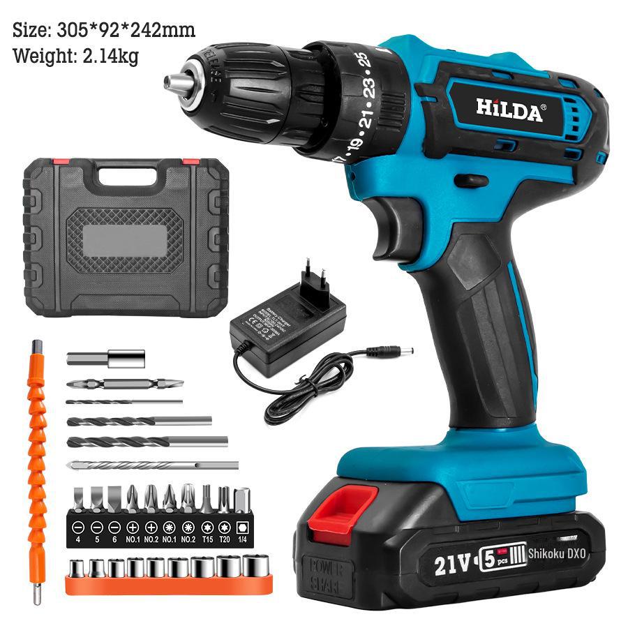 HILDA 21V Portable Multifunction Electric Drill