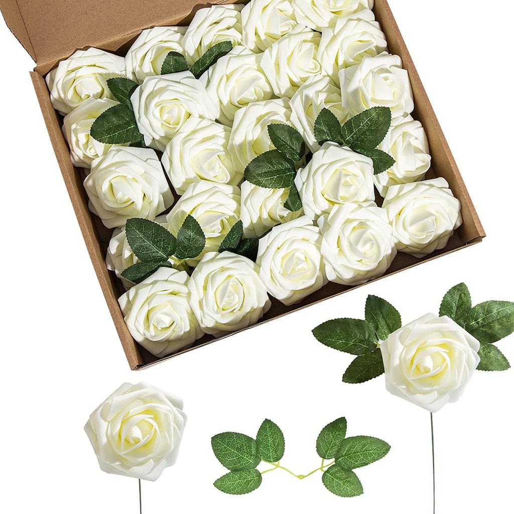 Diameter 8cm 25pcs Artificial Flowers Fake Flowers Roses For DIY Wedding Bouquets Centerpieces Arrangements Party Home Decor