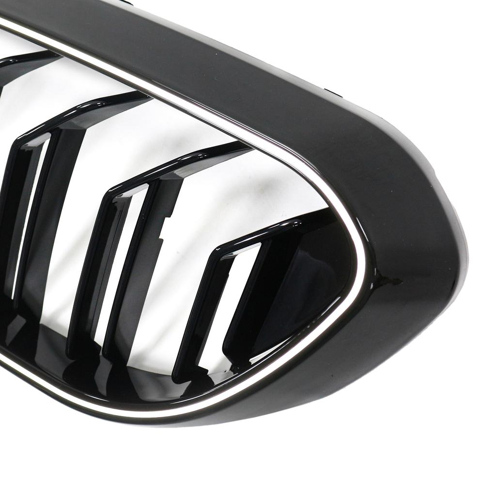 Double Slat Front Kidney Grille Fit BMW 5 Series G30 G31 2017-2020 Gloss Black