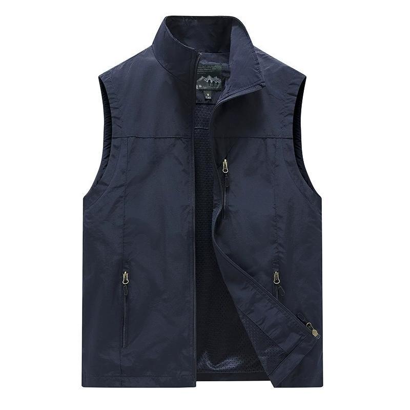 Summer Men Outdoor Mesh Thin Waistcoats Climbing Sleeveless Jackets Men Multi-pockets Fishing Photography Breathable Vests