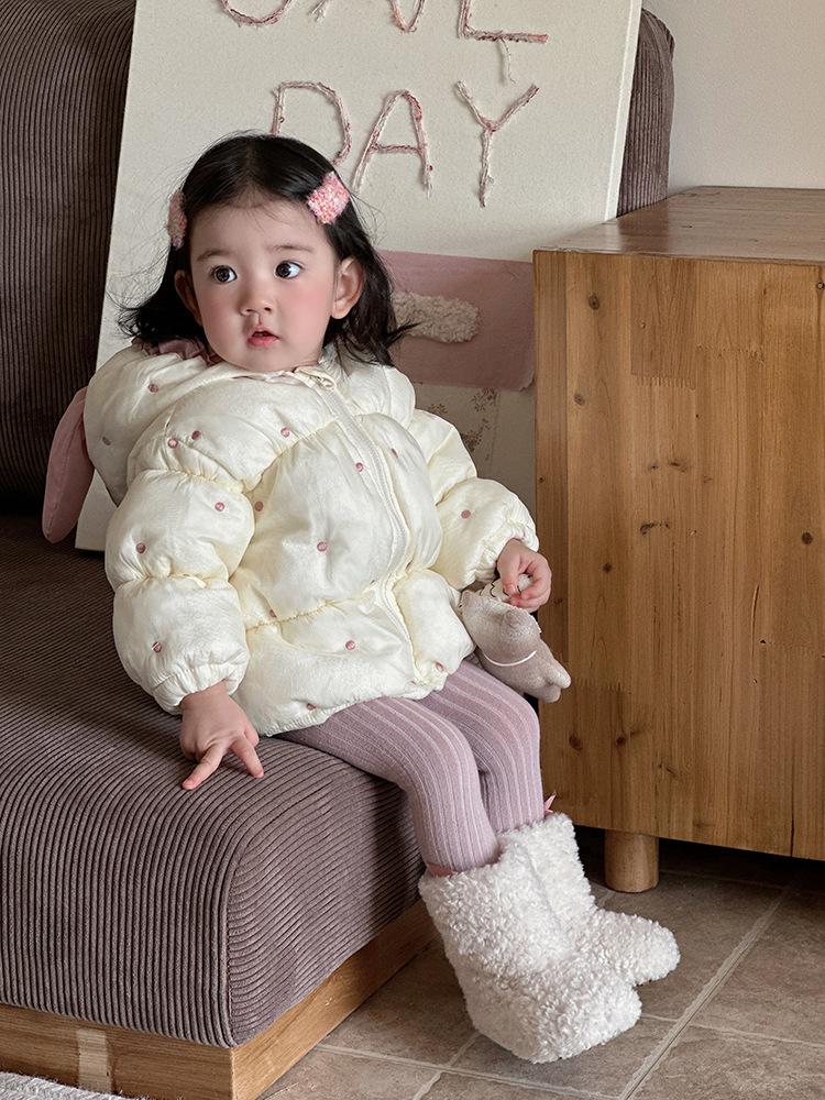 Baby Winter Female Baby Korean Version Bobo Point Warm and Comfortable Thick Cute Baby jumpsuit