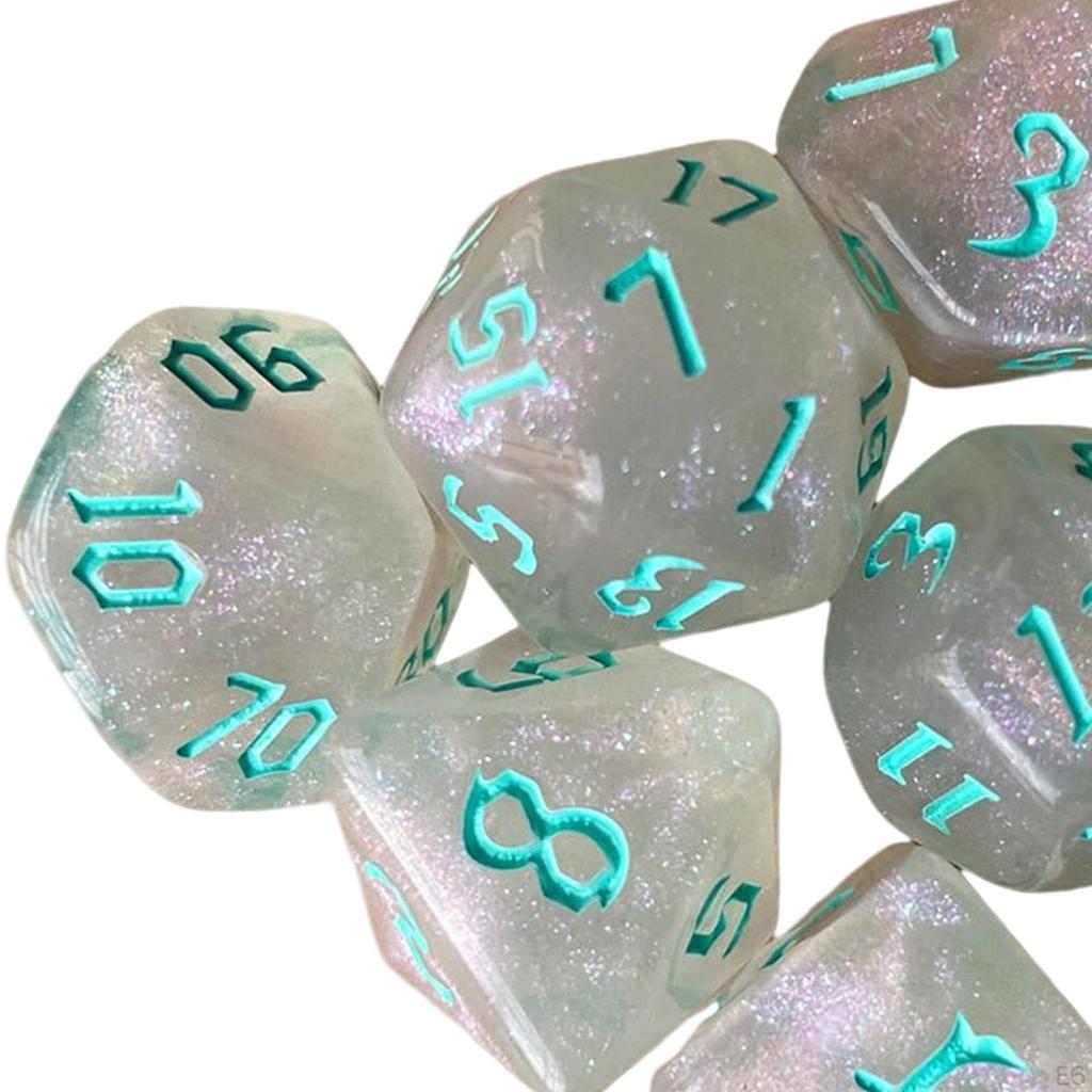 7 Pieces Polyhedral Dices Set Multipurpose Entertainment Toy Wear Resistant Engraved Rolling