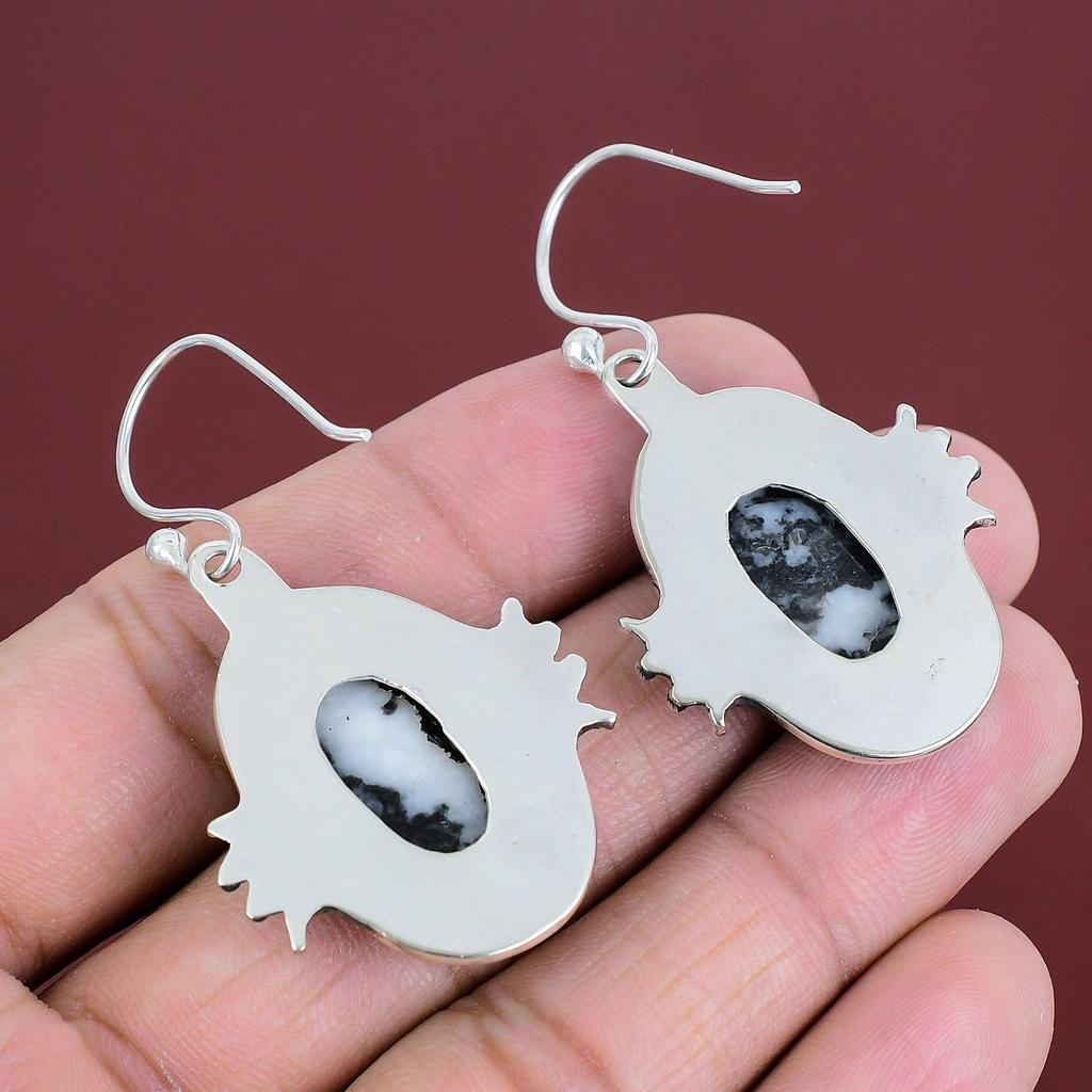 White Buffalo Turquoise Earring Natural Gemstone Jewelry Handmade Decent Earrings 925 Sterling Silver Earring Gifts For Mom Designer Jewelry