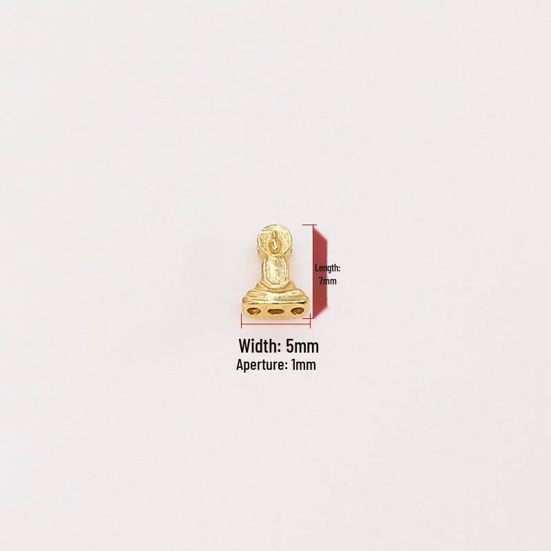 

Подвеска-бусина из стерлингового серебра 925 пробы с золотым покрытием, безликий Будда, для изготовления украшений своими руками